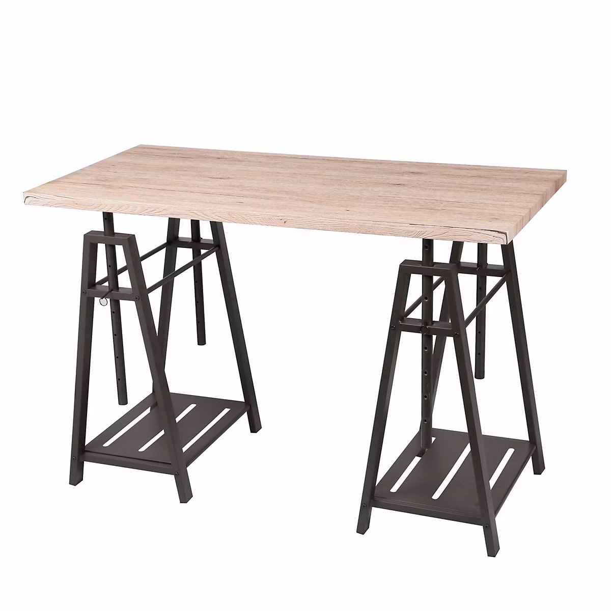 Bureau architecte avec pied en trépied design industriel Noir – L. 120 x l. 59 x H. 75 cm, DOCK