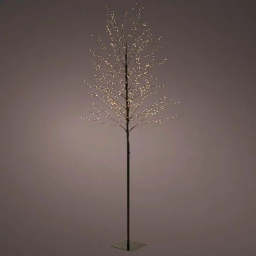 Sapin de Noël lumineux coloris noir micro LED blanc classique fixe extérieur – H 1,80 m