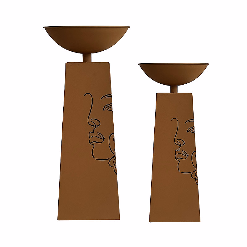 Ensemble 2 vasques plantes visages 82 × 36cm