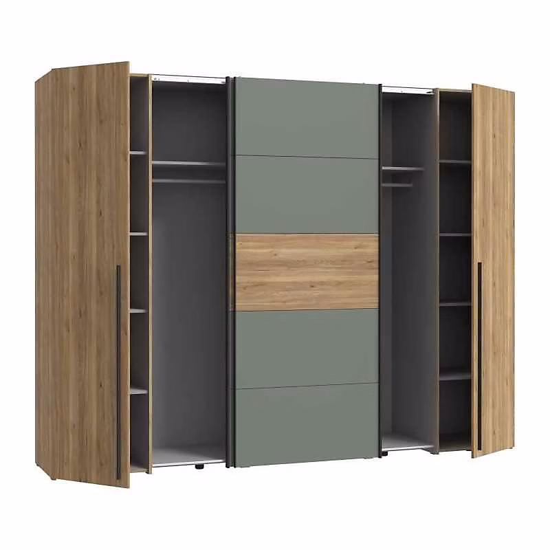 Armoire NARAGO FORTE NRGS82511 chene Mauvella sauge 4 portes 270 × 61 × 210 cm
