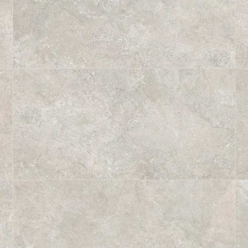 Carrelage effet Travertin Gris Beige 120x60x0 | 9 cm In&Out Castorel – Sol et mur intérieur et Sol extérieur (vendu par carton de 1