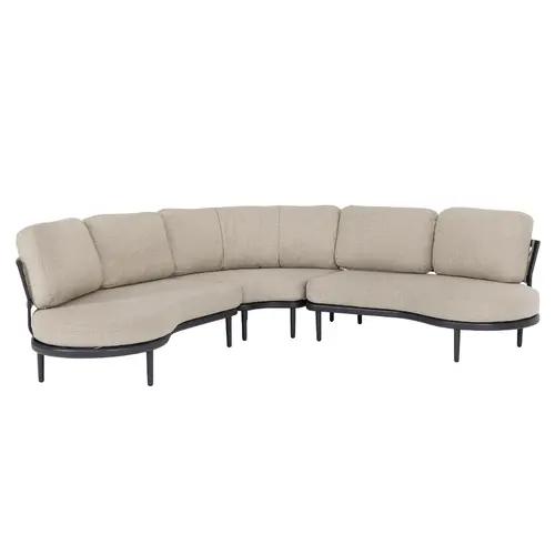 Canapé d’angle beige en aluminium anthracite Bizzotto Helios - 151 x 103 x 82 cm