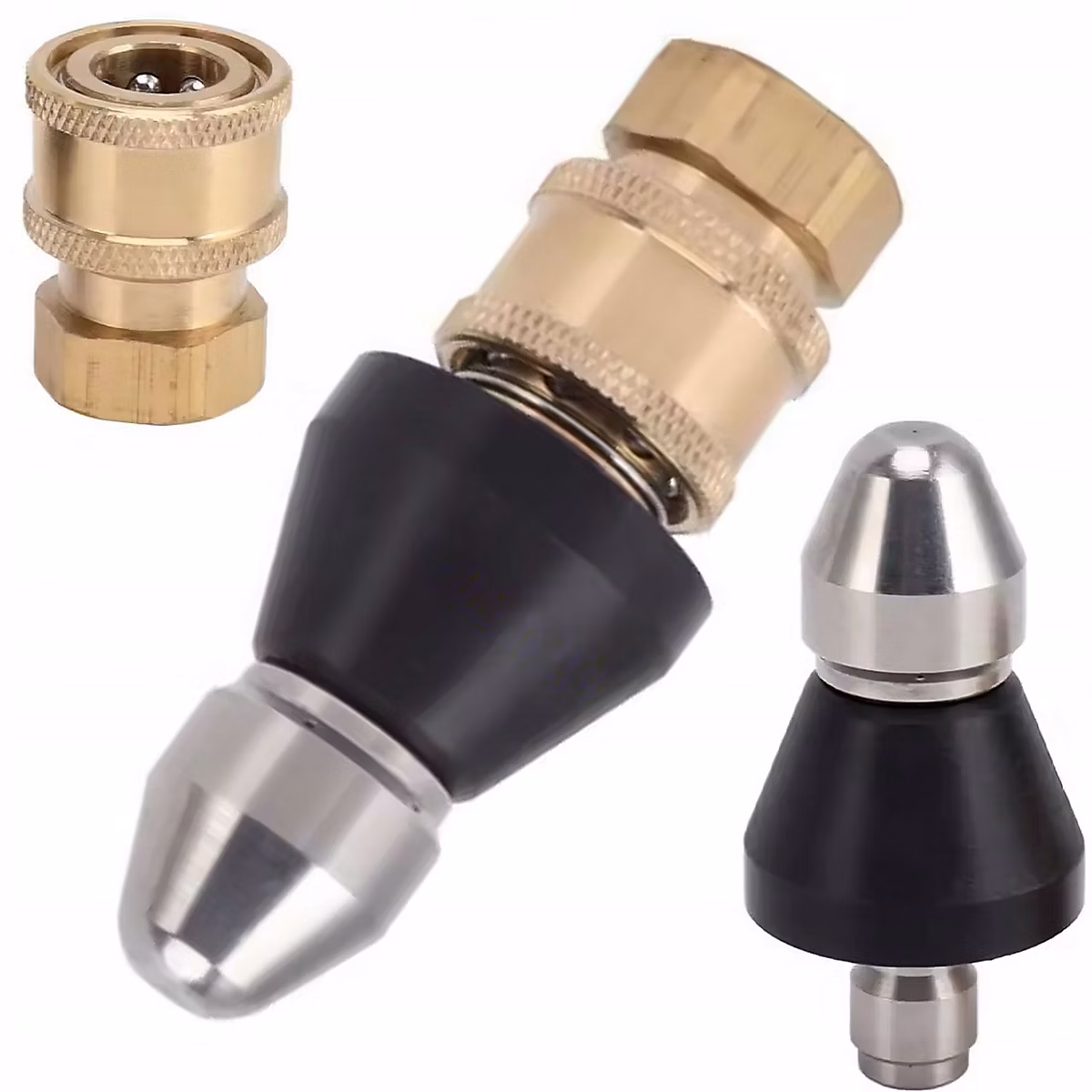 Buse de Canalisation Fix 7X – 7 Orifices | 1/4 Filetage | Acier Inoxydable | Nettoyage Hydrodynamique des Tuyaux