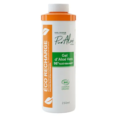 Recharge pour gel natif externe 98 % Aloé Vera bio et commerce équitable Pur Aloé - 250 ml