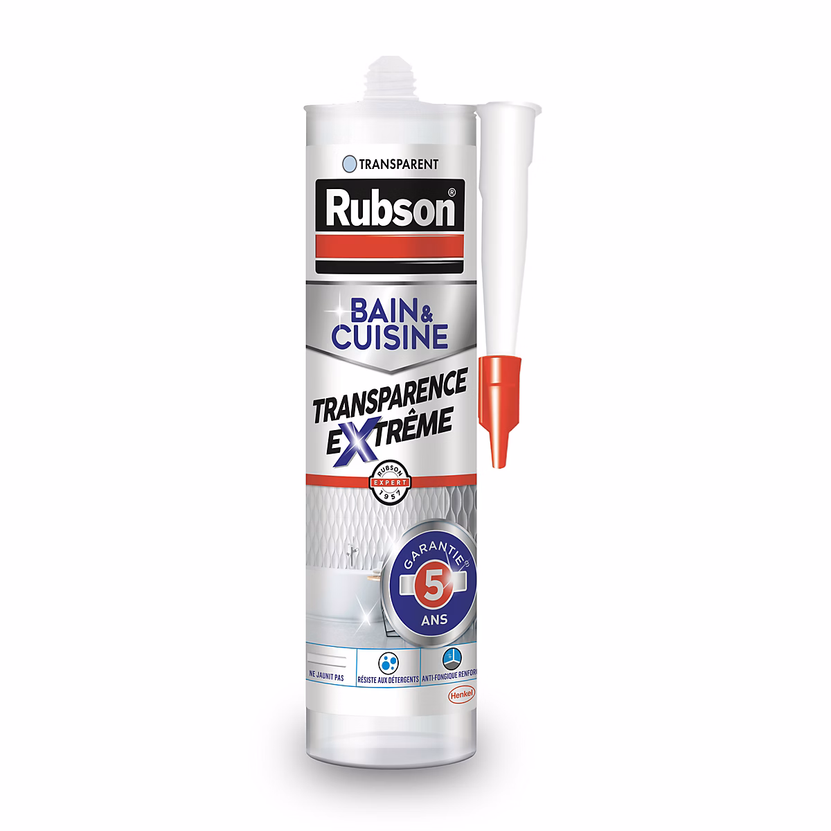 Mastic Rubson Bain&Cuisine Expert Anti-moisissures transparent cartouche 280ml – Réf. LXIFKNQLO2802822689