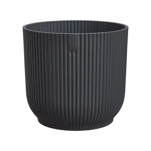 Cache-pot vibes fold coloris noir en plastique recyclé Elho - Ø 16 cm
