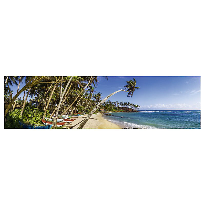 Brise vue imprimé PLAGE DES PECHEURS – H.0.8 x L.3 m, 100% occultant, Made in France par Scenolia + kit de fixation offert