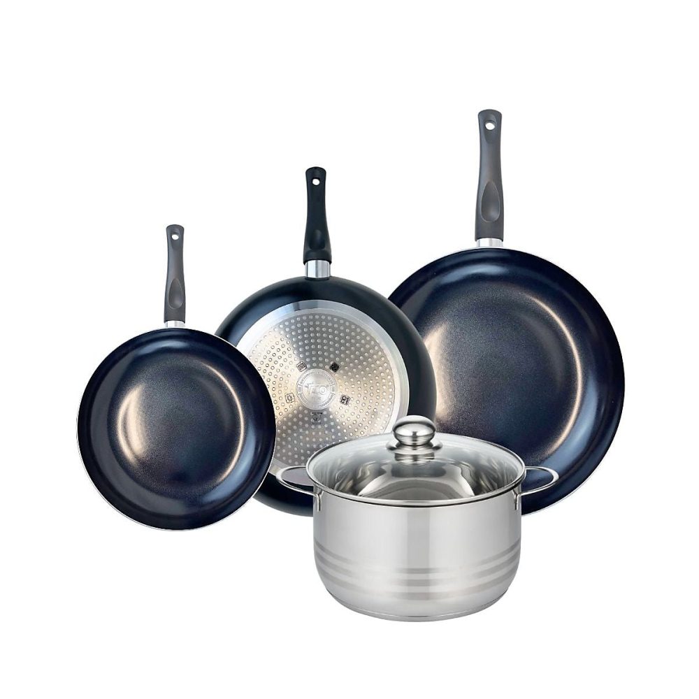 Ensemble de 3 Poêles de cuisson 24 – 28 et 32 cm et 1 faitout 24 cm Elo Prima Brillant