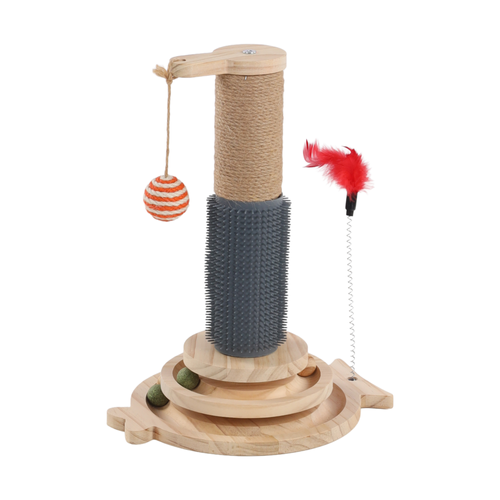 JOUET À GRIFFER POUR CHAT 'LEX' FLAMINGO® - CIRCUIT AVEC BALLE - 29x26x40CM