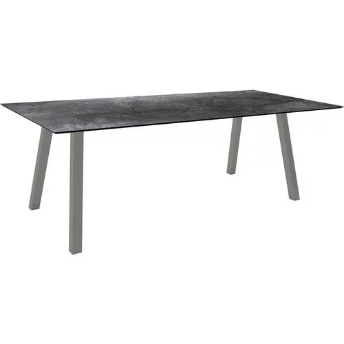 Table coloris graphite/marbre foncé en aluminium Interno Stern - 220 x 100 cm