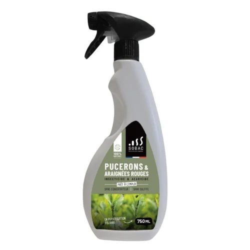 Insecticide et acaricide pucerons araignées rouges 100 % naturel Sobac - 750 ml