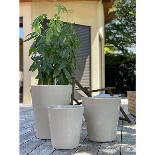 Pot coloris beige en terre émaillée Sydney - Ø 25 cm