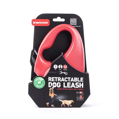 Laisse rétractable rouge Instinct Sangle - taille M