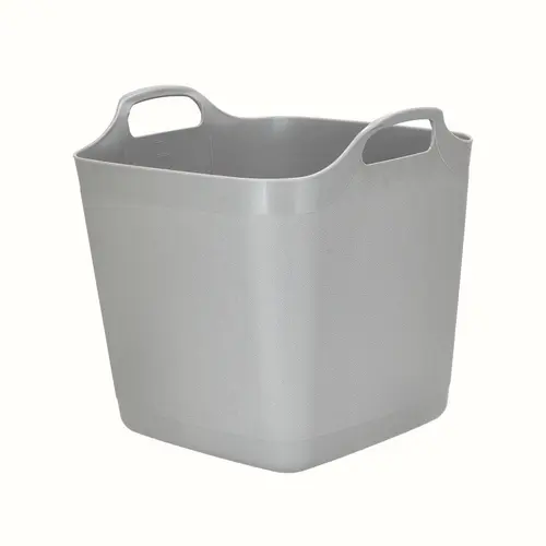 Panier souple carré coloris gris en plastique - 25 L