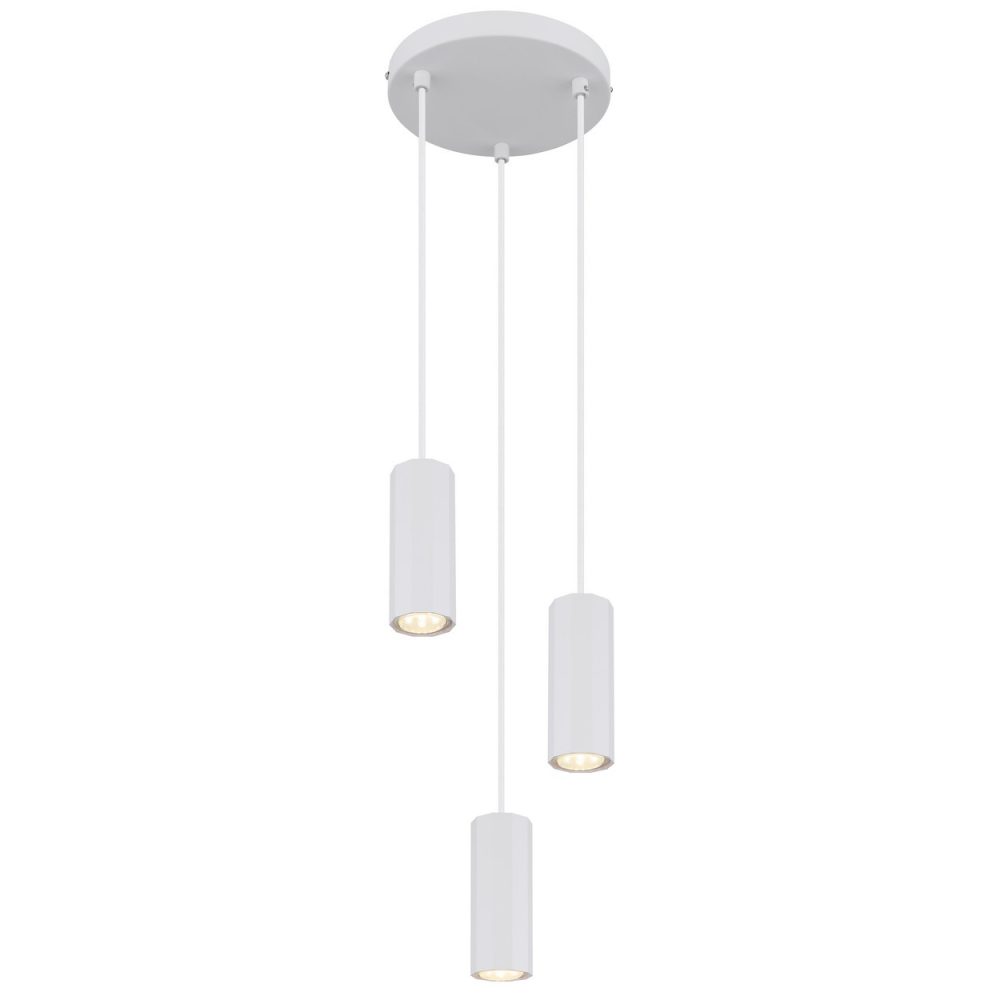 Suspension Cluster Blanc Mat 3x GU10 – Ambiance extérieure