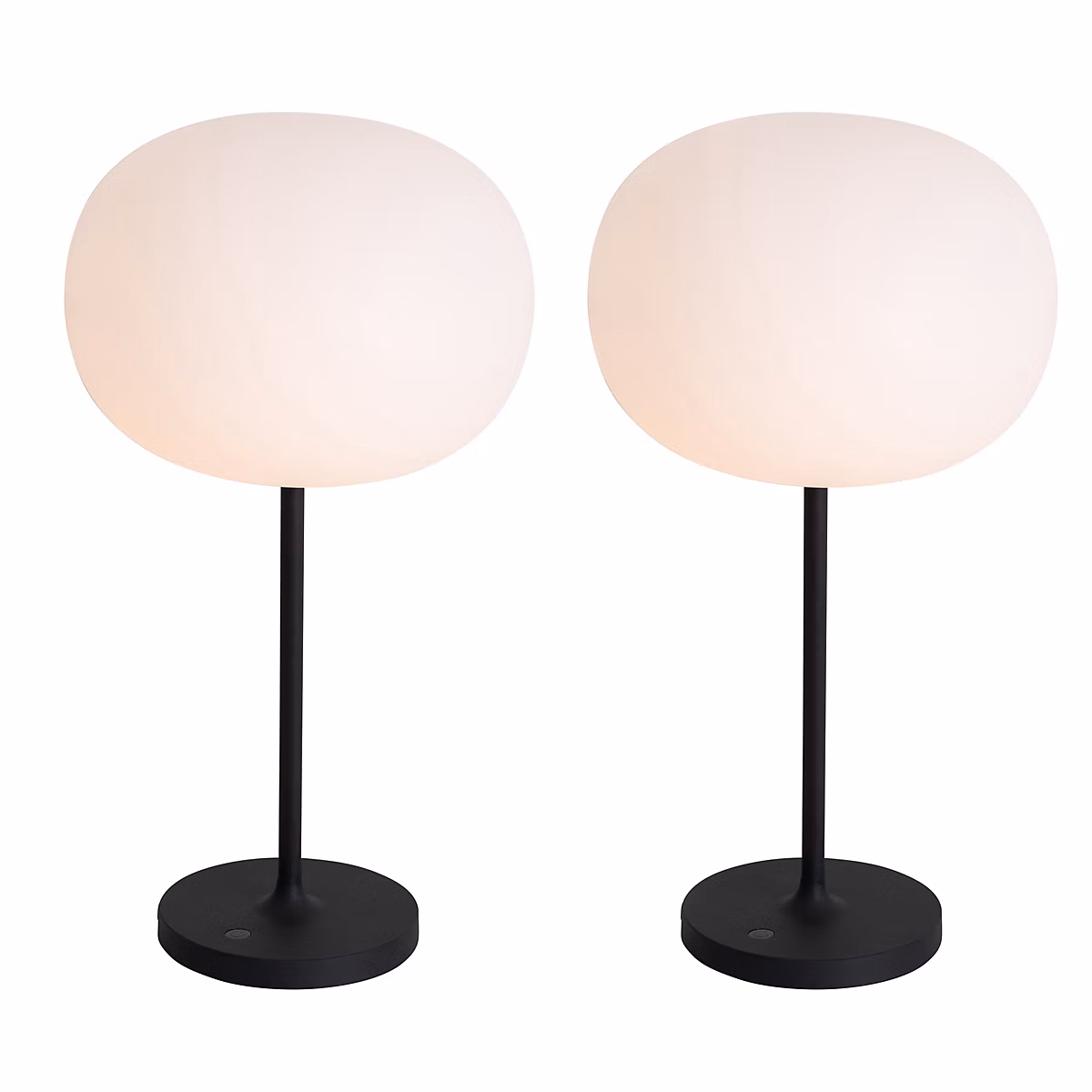 Ensemble de 2 lampes de table rechargeables modernes blanches – Maloi