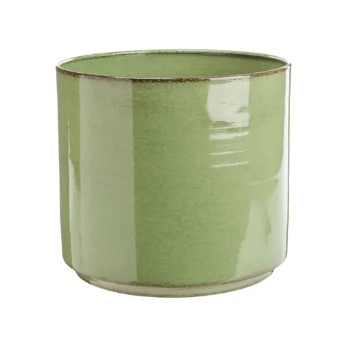 Cache-pot Looma coloris vert en zinc taille S - Ø 20 x 19 cm