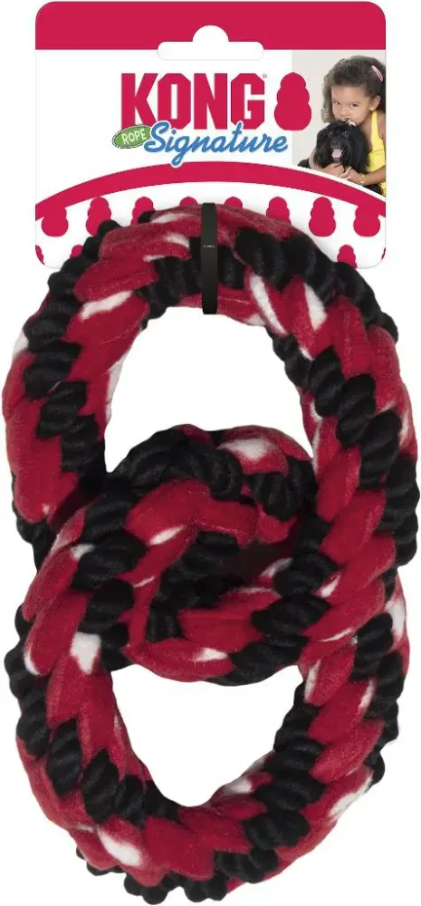 Jouet pour chien Signature Rope Double Ring Tug coloris multicolore Kong