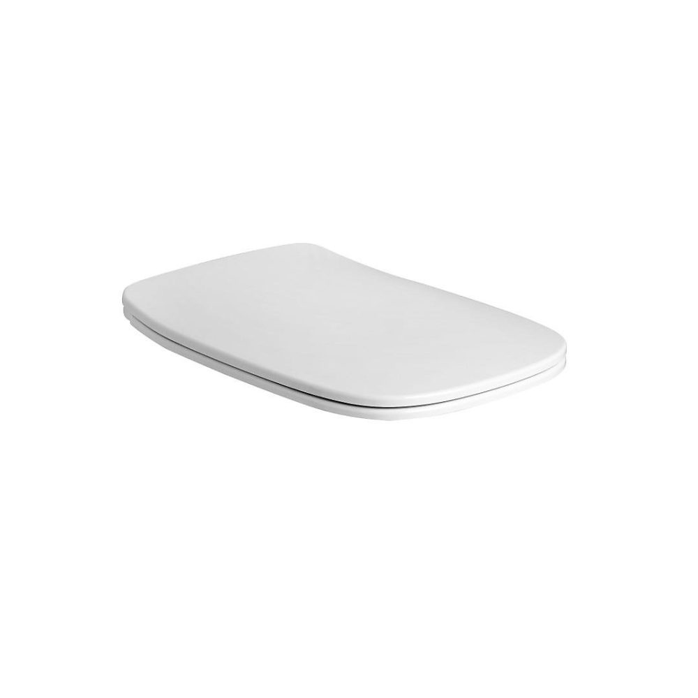 WC – Abattant De Toilettes Thermodurcissable Blanc Brillant Avec Mécanisme De Fermeture Lente