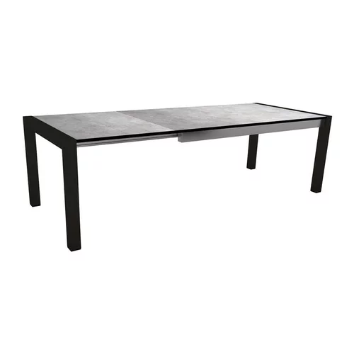 Table extérieure coloris noir mat/Gris Métal en aluminium Stern - 174/214/254 x 90 x 75 cm
