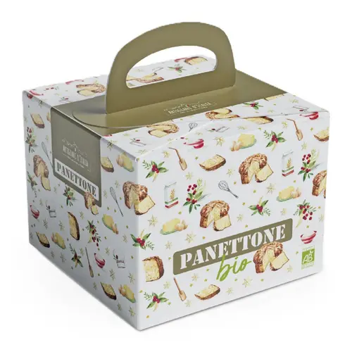 Panettone traditionnel bio Artigiani d'Italia - 500 g dans une boîte en carton