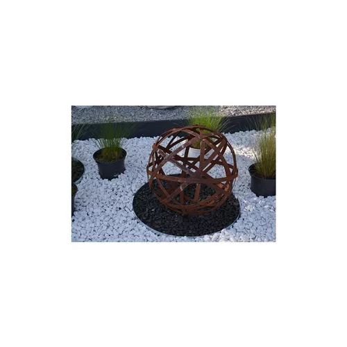 Sphère ajourée en métal effet rouille coloris marron Ø 40 cm