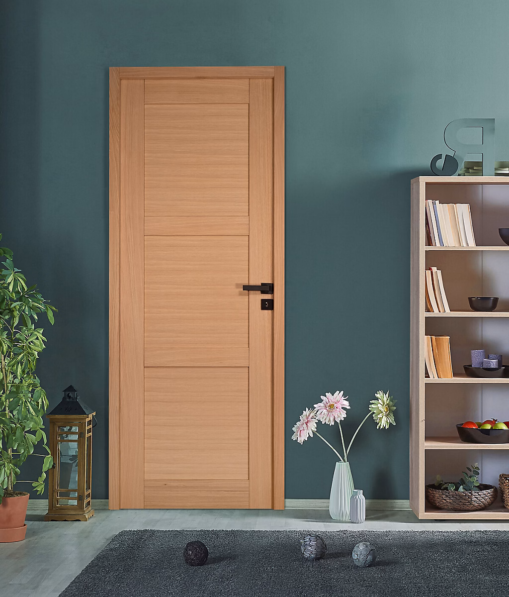 Bloc porte 3 Panneaux URSA bois chêne européen 2040 × 830 Gauche