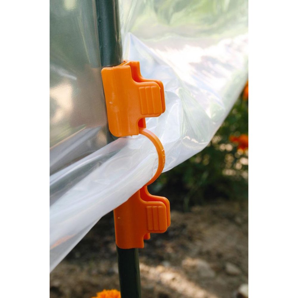 Nortene Lot de 10 clips pour tuteurs arceaux NORTENE – Orange plastique