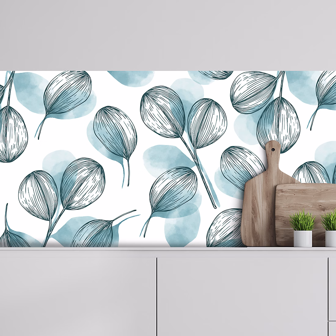 Crédence adhésive déco florale 40 × 400 cm