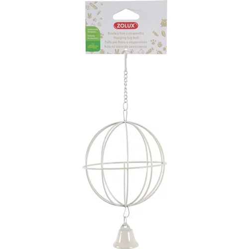Boule à foin à suspendre pour les rongeurs en métal coloris beige Zolux - 11 x 11 x 27 cm
