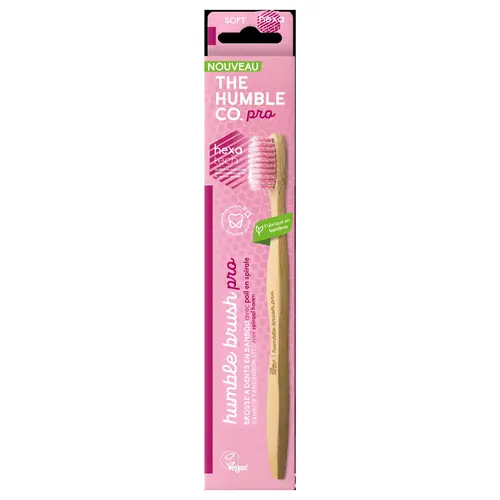 Brosse à dents en Bambou Pro Line soft antibactérienne the Humble Co. - Rose