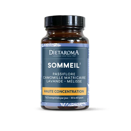 Complément alimentaire passiflore, camomille matricaire, lavande, mélisse CIP bio Dietaroma sommeil - 60 comprimés