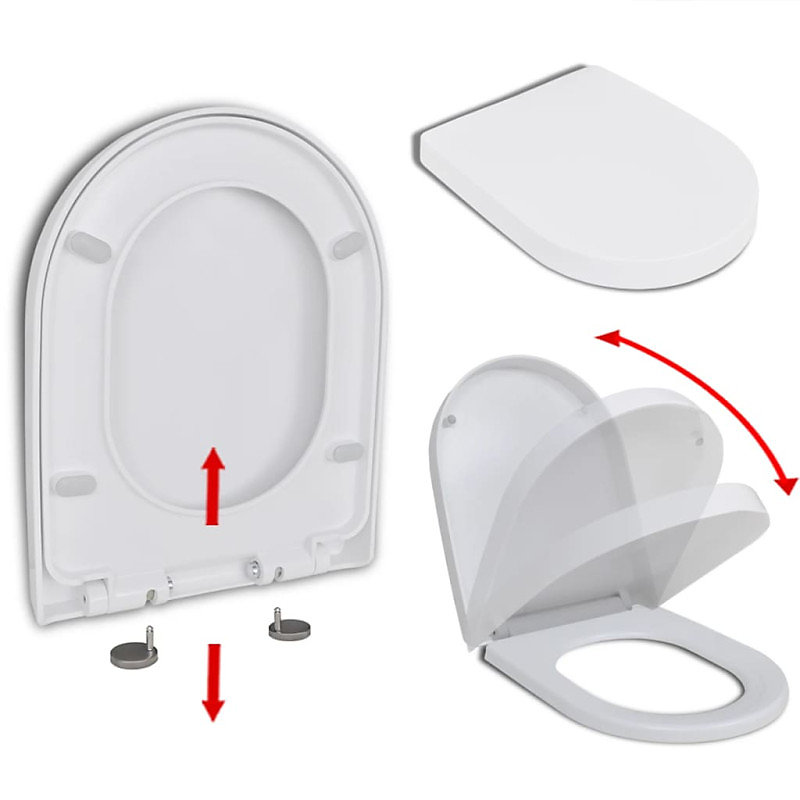 Abattant WC à fermeture en douceur Libération rapide Carré – Réf. TDUVHCBSQ8699543990