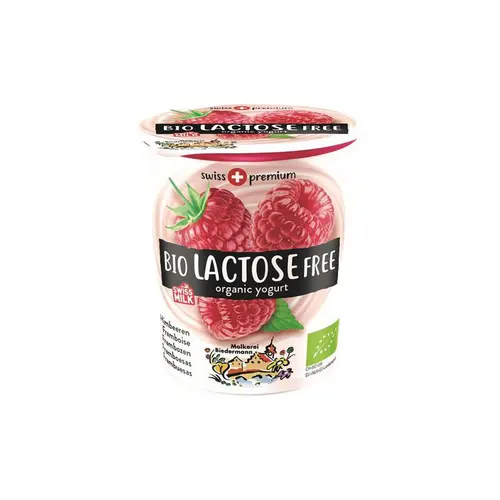 Yaourt de vache framboise sans lactose bio Biedermann – 200 g