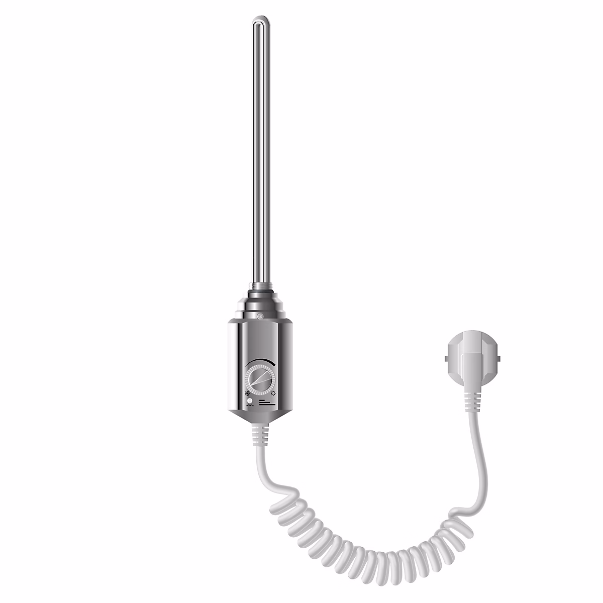 Element Chauffant Electrique 600W – Chrome avec Thermostat Régulateur de Température