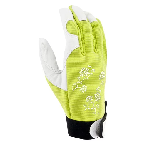 Gants Jardy cuir et élasthanne coloris Vert anis Taille 9