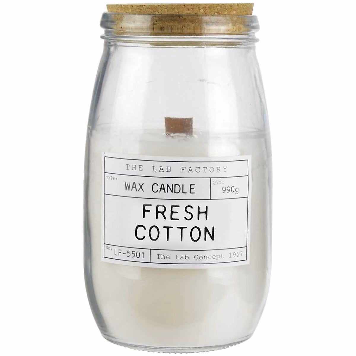 Objet décoratif – Bougie parfumée avec mèche en bois senteur fleur de coton 12 cm
