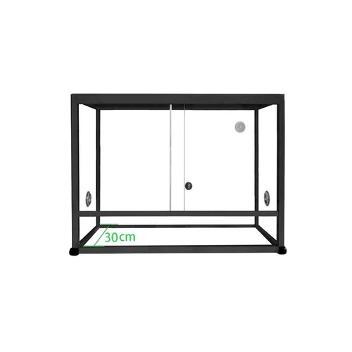 Terrarium pour reptile coloris noir en aluminium Reptile Planet Élégance – 45 x 30 x 30 cm