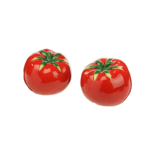 Duo sel et poivre forme tomate rouge - Ø 6,5 x H 5,5 cm