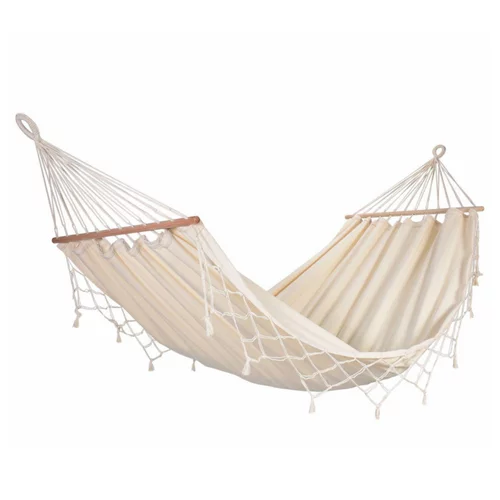 Hamac coloris écru à franges en coton certifié FSC® Jobek Hamac Graphik - 300 x 140 cm