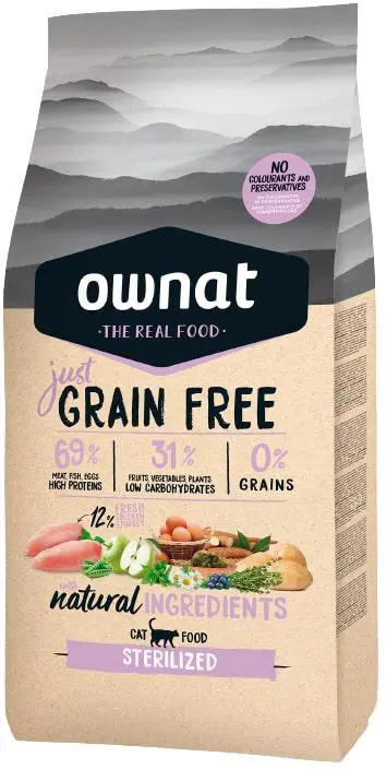 Croquette pour chat adulte stérilisé Grain Free Jus Ownat - 1 kg