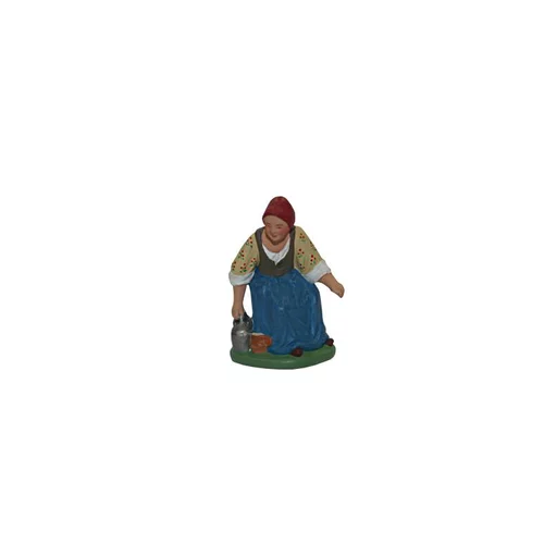 Fermière assise santons Escoffier - H 7 cm