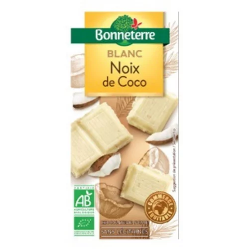 Chocolat blanc noix de coco 100 g BONNETERRE