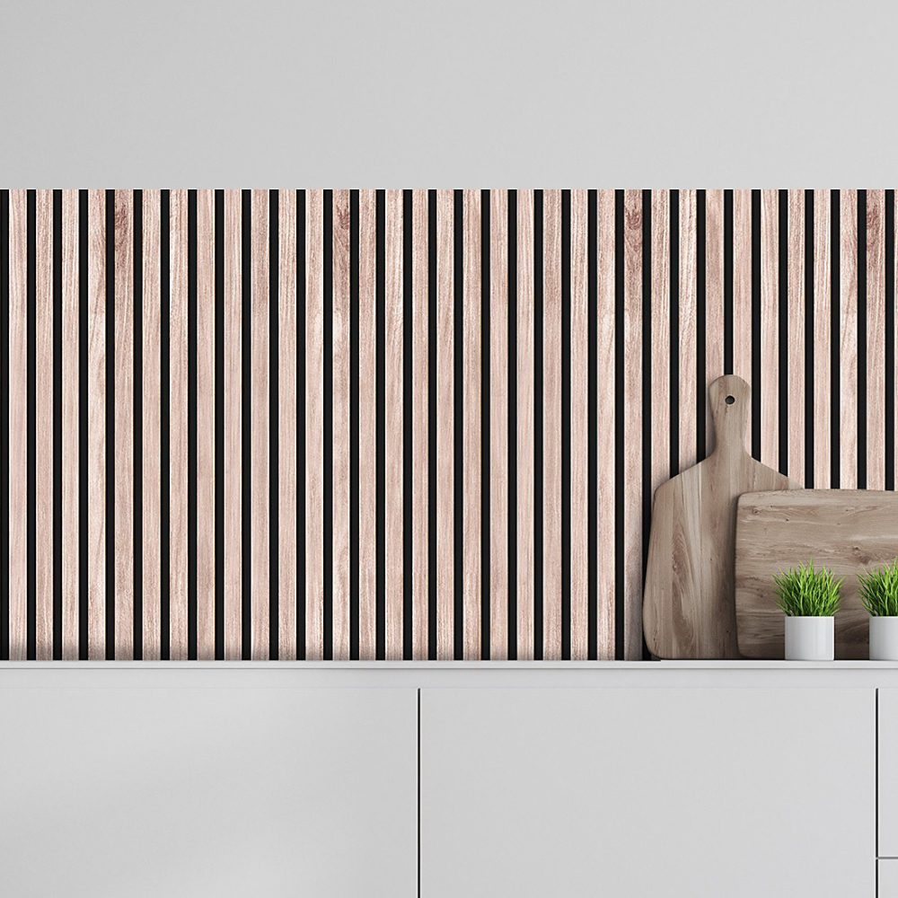 Crédence adhésive mur tasseau bois 60 × 100 cm