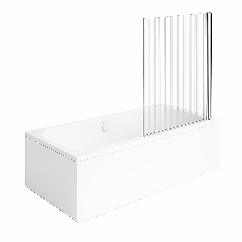 Baignoire droite VILLEROY & BOCH Architectura 150 × 70 cm Blanc + Pare bain droite AURYS Raywall chromé