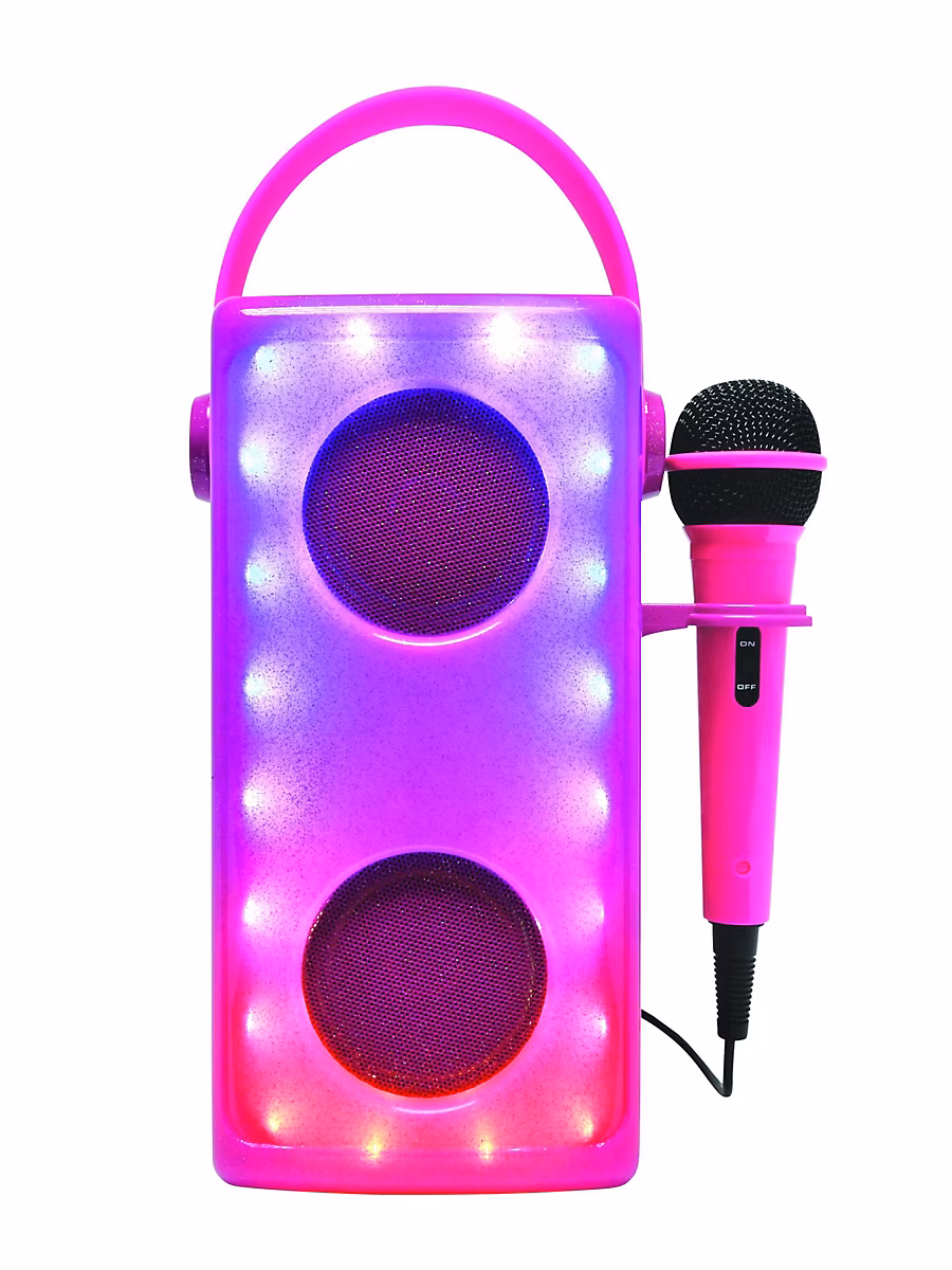 Equipement TV et multimédia – Enceinte Bluetooth Lumineuse Rose avec Microphone