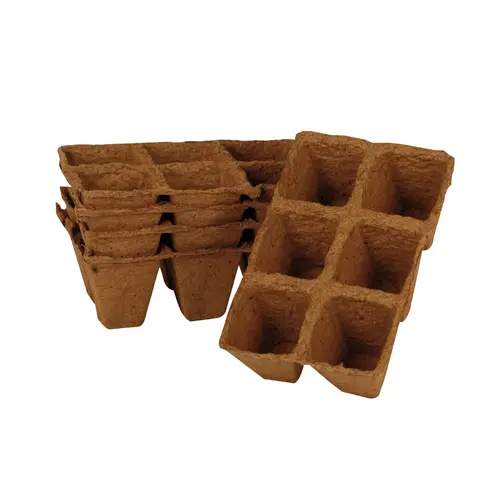 Godets en plaque biodégradables coloris marron x 30 - 6 x 6 cm
