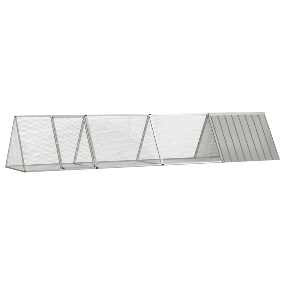 vidaXL Cage pour lapin Gris 403,5x80,5x71 cm Acier galvanisé – 71 cm 74,5 cm