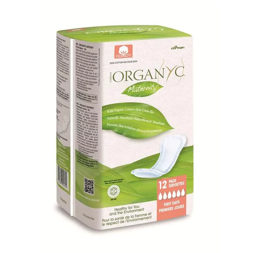 Serviettes maternité premiers jours Organyc - 12 pièces