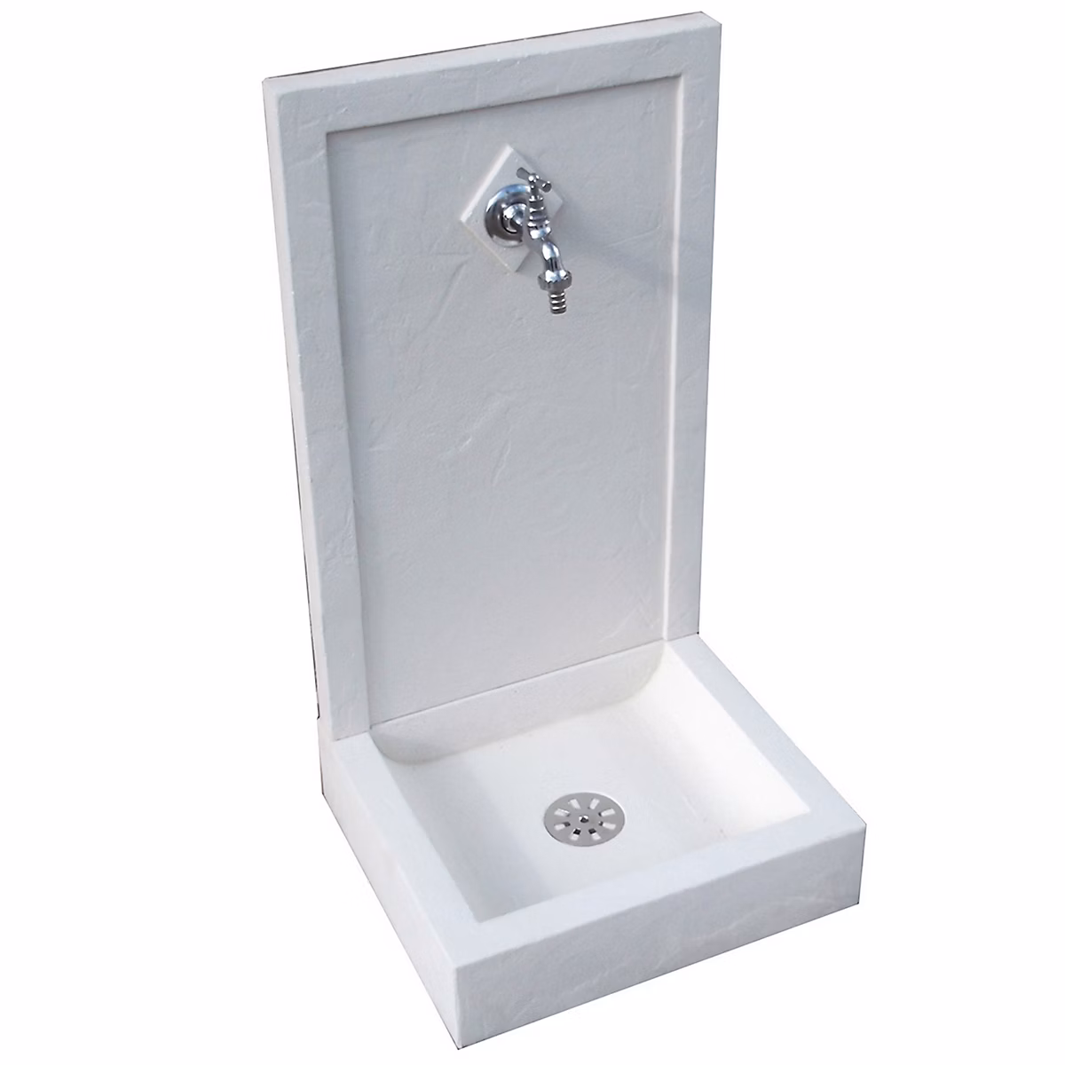 Décoration de jardin – Fontaine de jardin Avalon blanche en pierre reconstituée H.76 cm